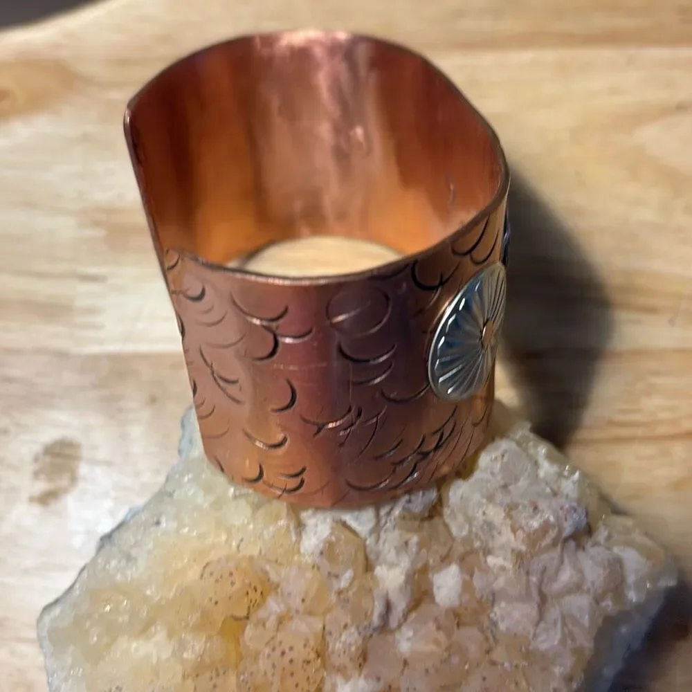Bracelet, Turquoise & Opal Copper Cuff, NEW, sterling accents, Handmade, Artisan